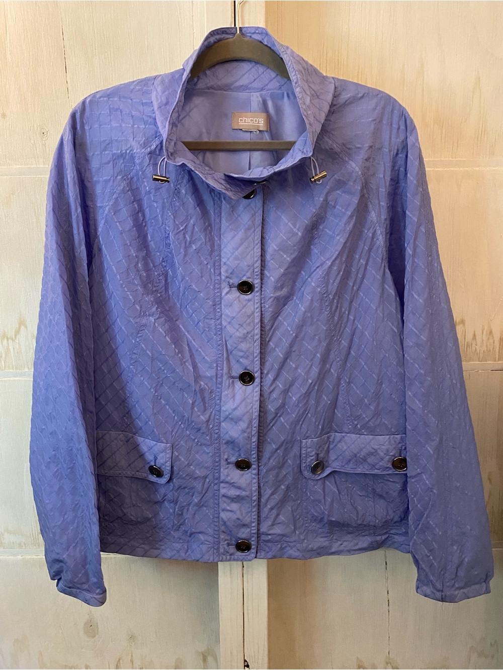 Chico's Quilted Utility Jacket in Periwinkle